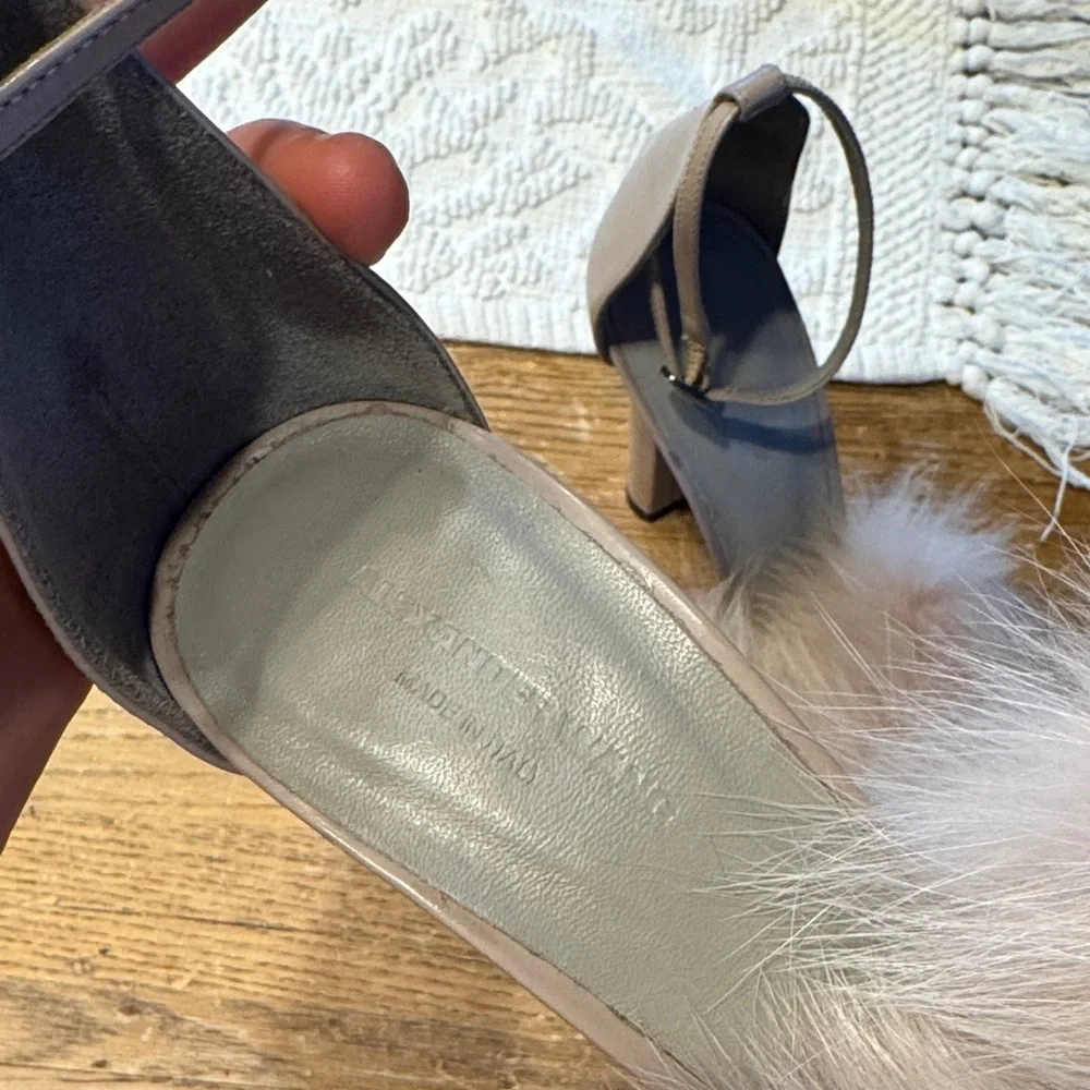 Alexander Wang Tilda Elegant Tan Fur-Trimmed Heels